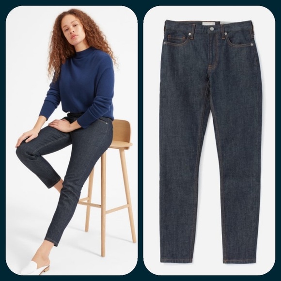 NWT EVERLANE Mid Rise Skinny Jeans Dark Wash 27 - Picture 3 of 3